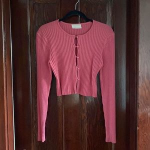 Urban Outfitters Pink button cardigan top NWOT